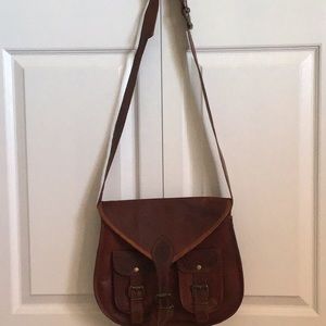 All Leather saddle Bag purse.